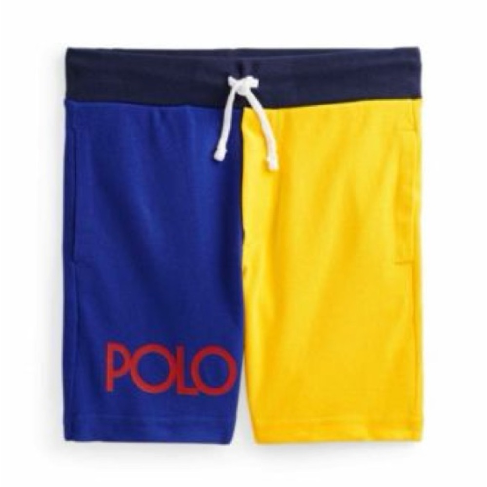 Polo by Ralph Lauren Boy’s Blue and Yellow Colorblock Sweat Shorts Size 10-12‎